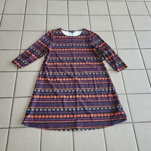 NWT Women's Size Small Dress Work Halloween Casual Dress Pumpkin Crossbones